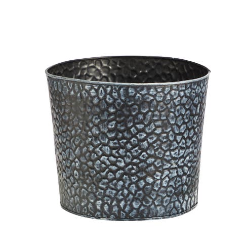 11.5-in Embossed Tin Bucket with Pebble Pattern