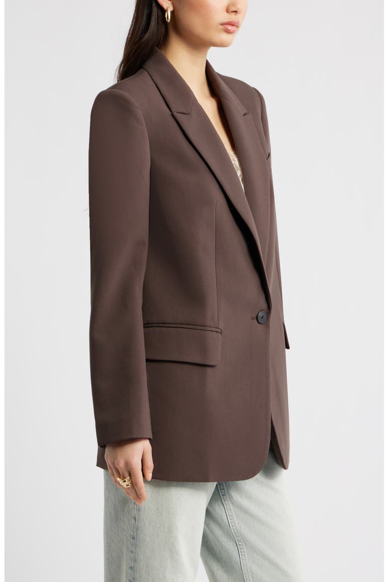 The Icon Relaxed Blazer, Alternate, color, BROWN SEAL