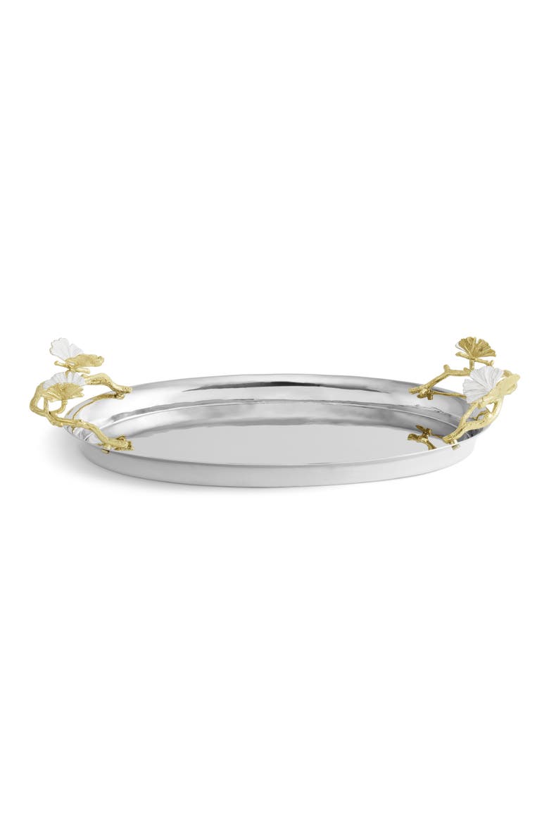 Butterfly Ginkgo Medium Tray, Alternate, color, SILVER