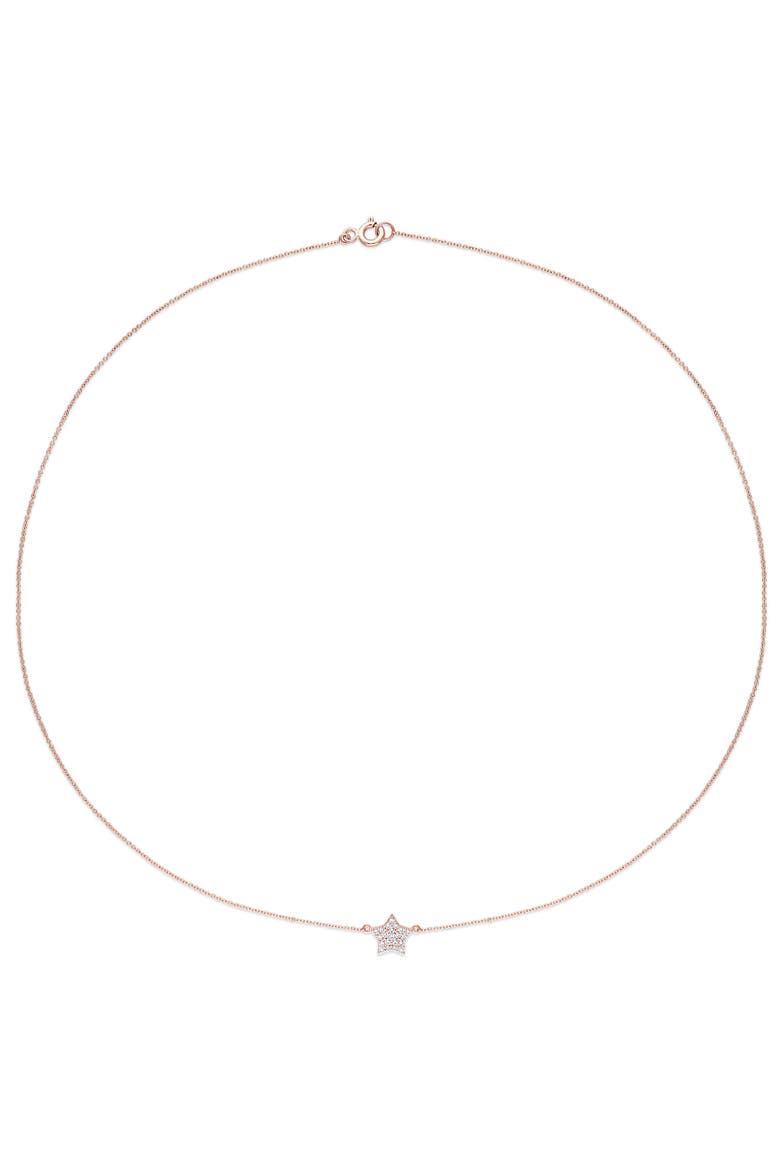 Diamond Clustered Star Necklace 14k Rose Gold, Alternate, color, Rose Gold