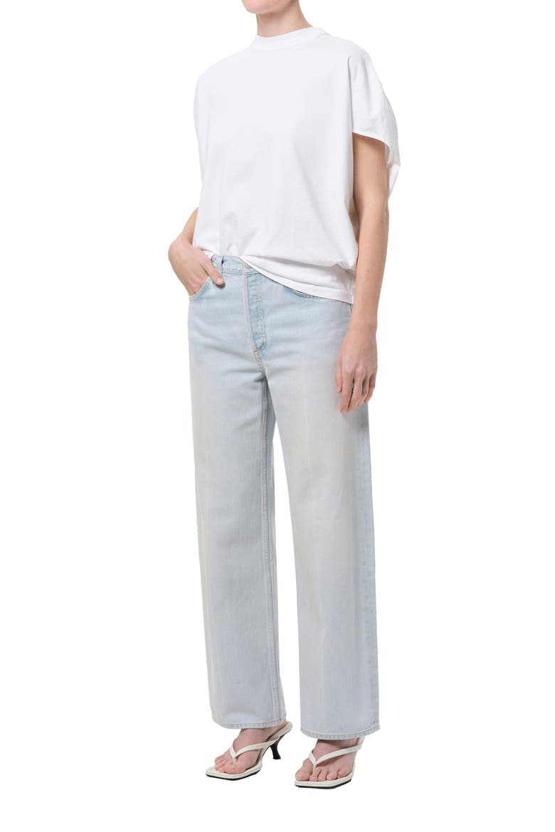 Souline Ruched Sleeve T-Shirt, Alternate, color, WHITE