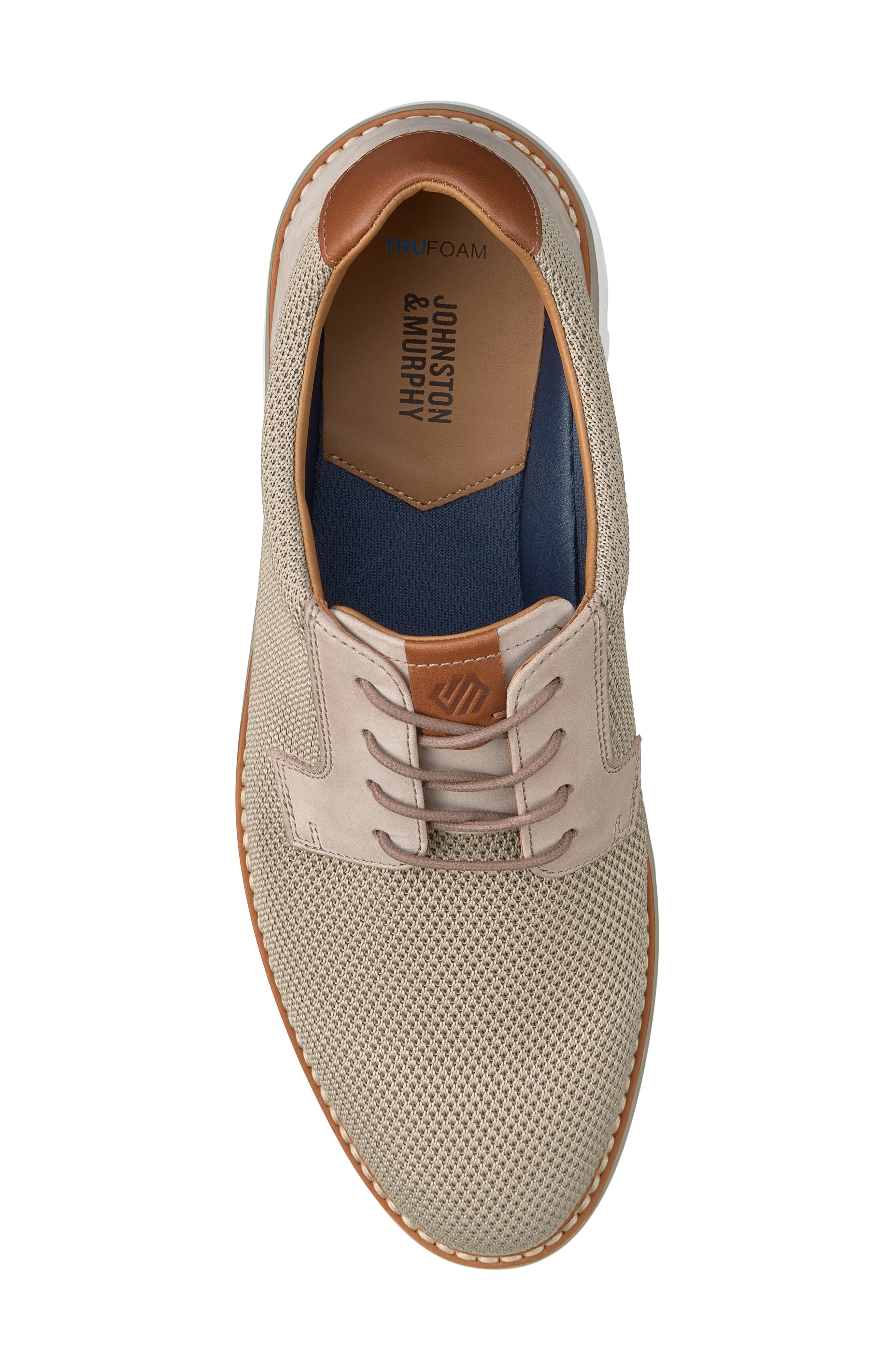 Johnston & Murphy Braydon Knit Plain Toe Derby, Alternate, color, Taupe Knit