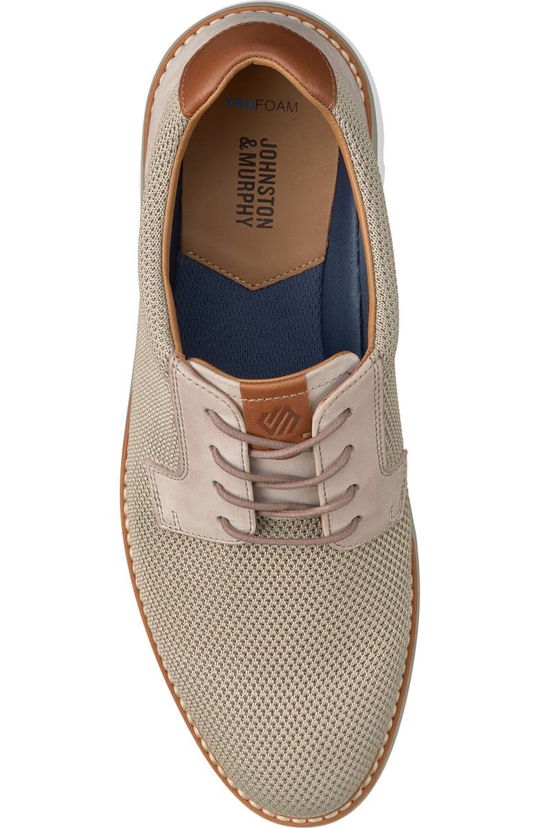 Johnston & Murphy Braydon Knit Plain Toe Derby, Alternate, color, Taupe Knit