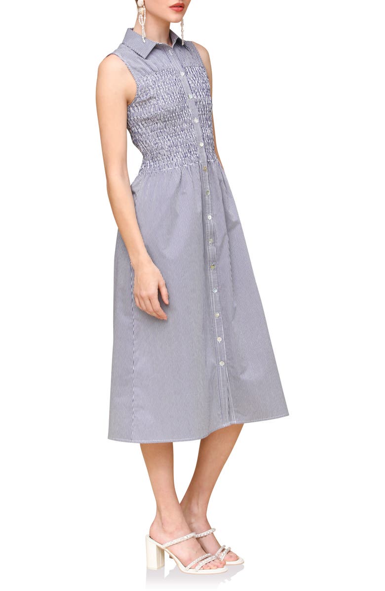 Avec Les Filles Smocked Sleeveless Shirtdress, Alternate, color,