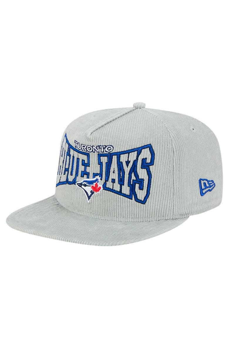 New Era Men's New Era Gray Toronto Blue Jays Corduroy Golfer Snapback Hat, Main, color, Gray