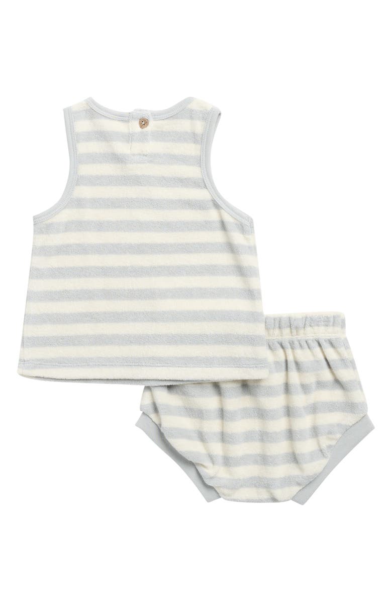 QUINCY MAE Kids' Stripe Terry Cloth Tank & Shorts Set, Alternate, color, Sky