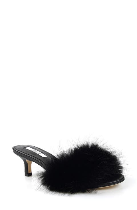Faux Fur Kitten Heel Sandal