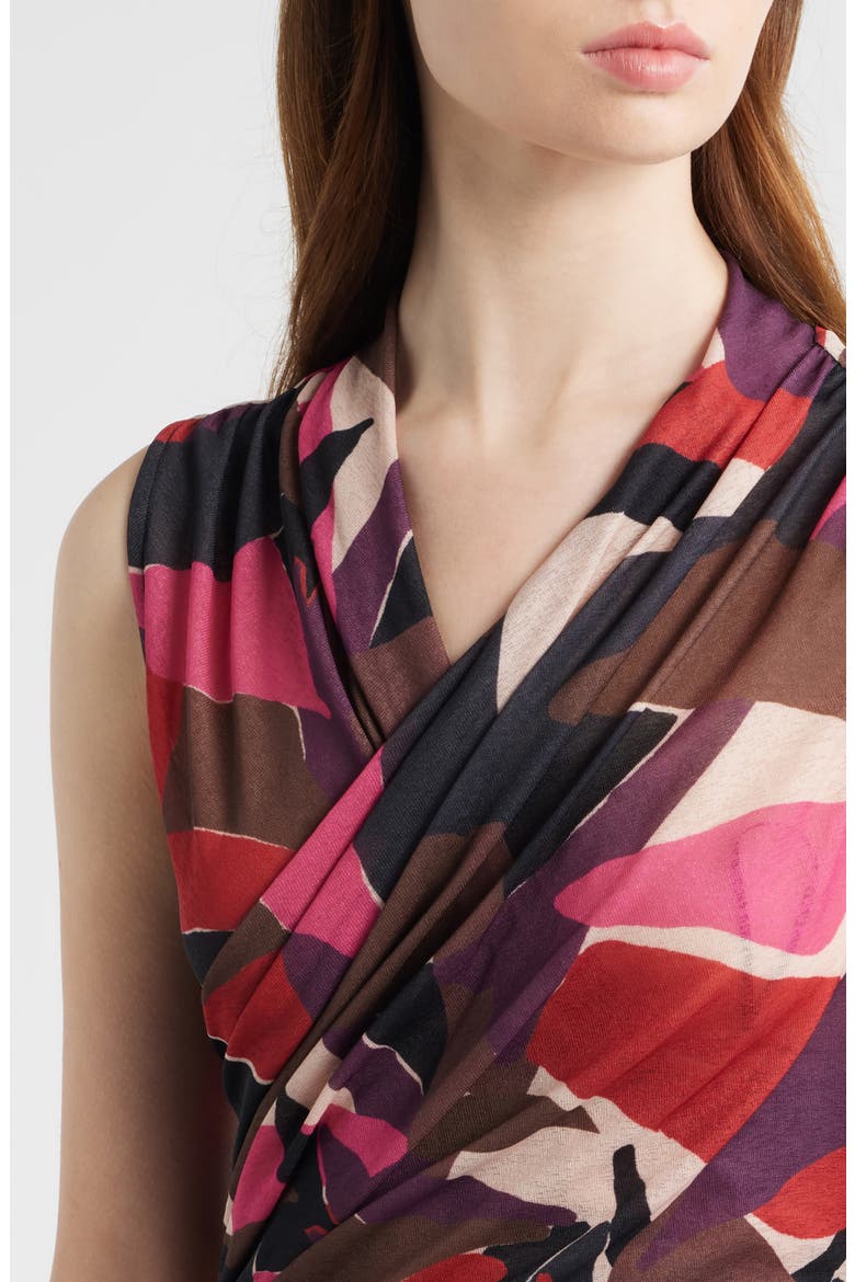 Vanya Abstract Print Faux Wrap Midi Dress, Alternate, color, PARADISE