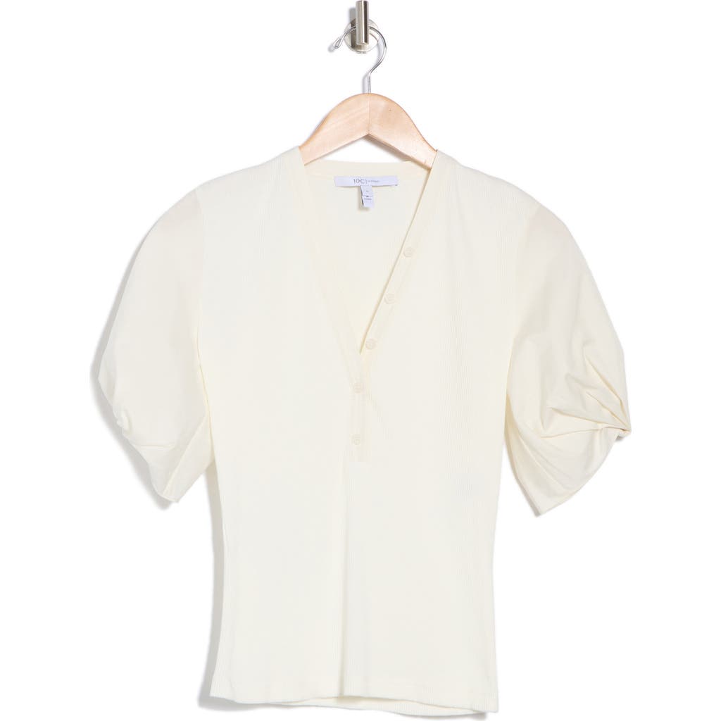Derek Lam 10 Crosby Fallon Mixed Media Tee In Soft White