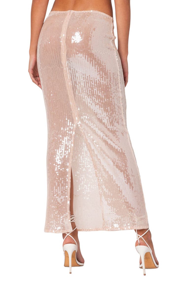 Riki Sheer Sequin Maxi Skirt, Alternate, color, LIGHT-PINK