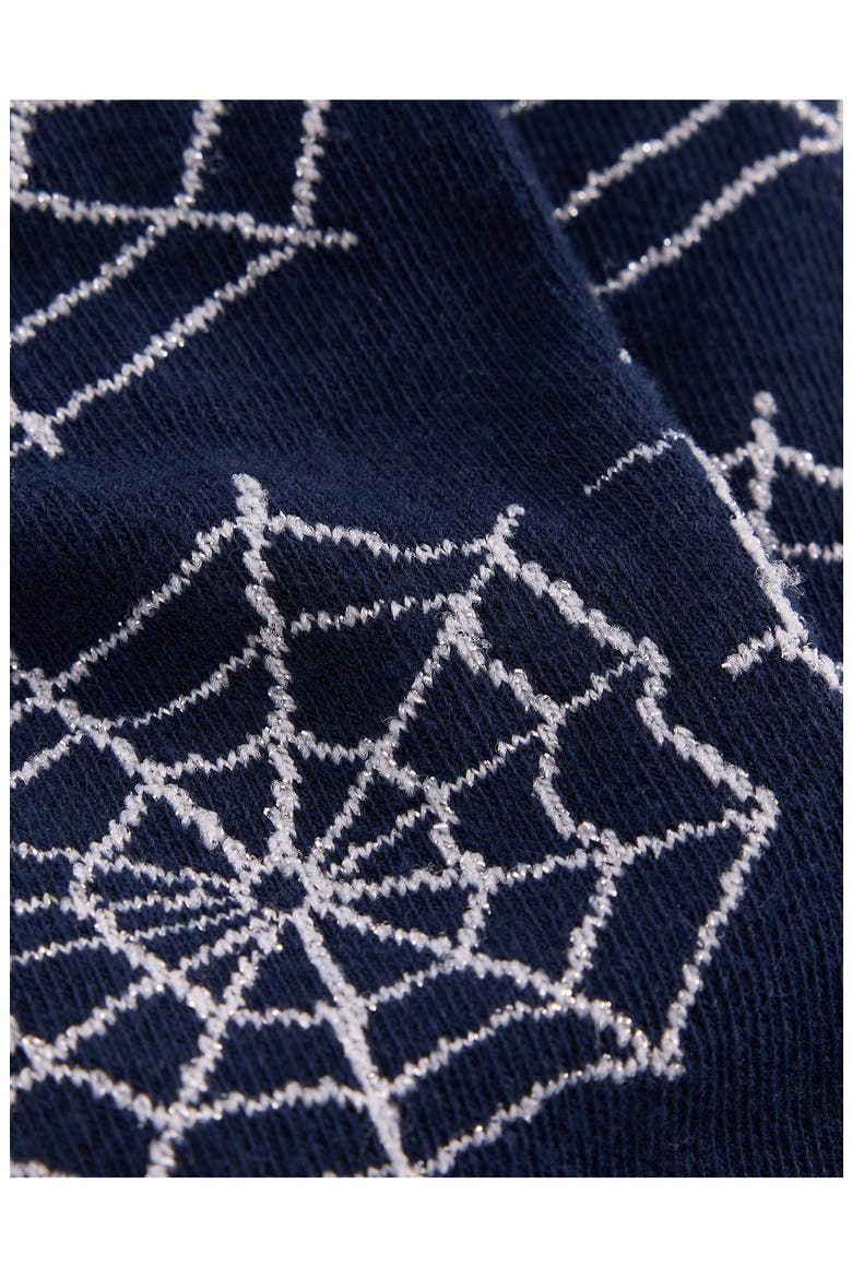Kids' Patterned Tights, Alternate, color, NAVY COBWEBS
