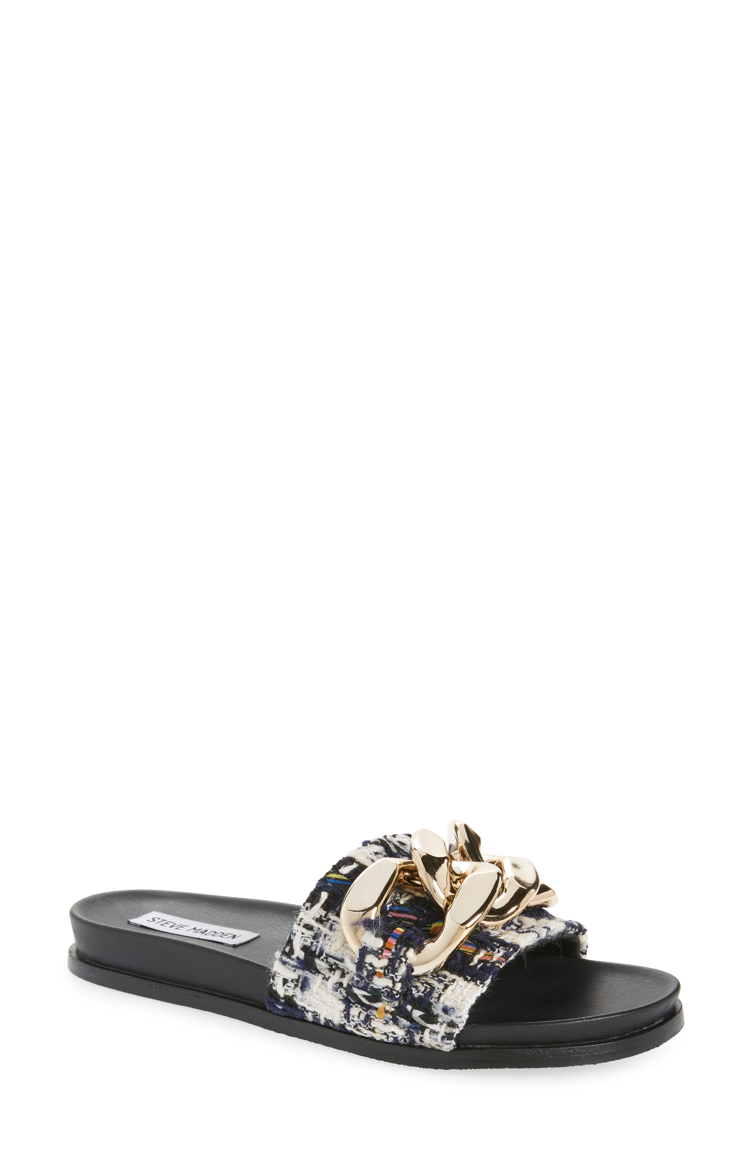 Delay Slide Sandal, Main, color, NAVY MULTI