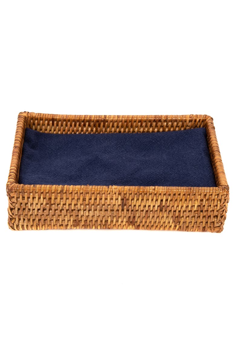 Artifacts Rattan Guest Towel - Rectangular Napkin Holder, Alternate, color, Honey Brown