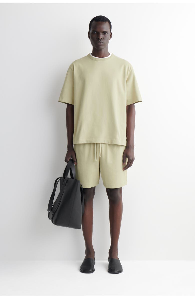 COS Relaxed Garment-washed Cotton T-shirt, Alternate, color, Washed Green