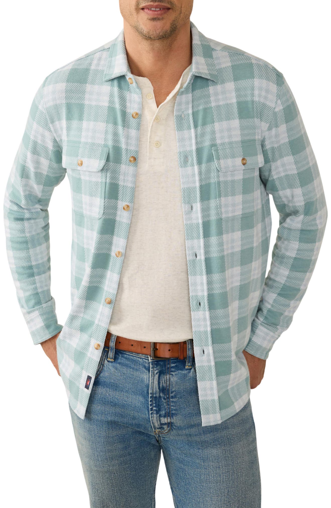 Faherty Legend Button-up Shirt In Blue