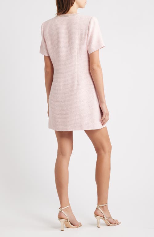 Endless Rose Tweed Button-up Minidress In Pink