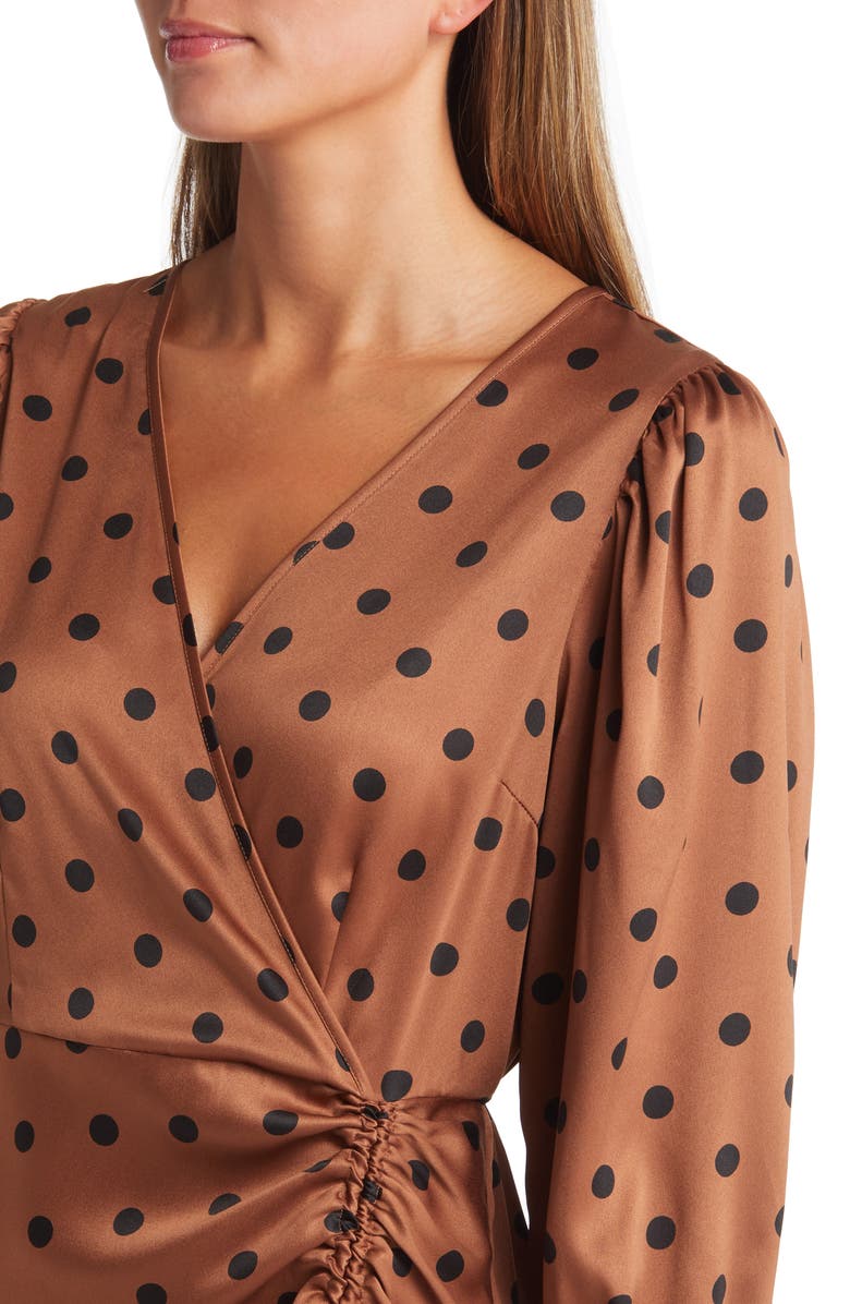 VERO MODA Essi Polka Dot Satin Faux Wrap Dress, Alternate, color, Aop/Catya
