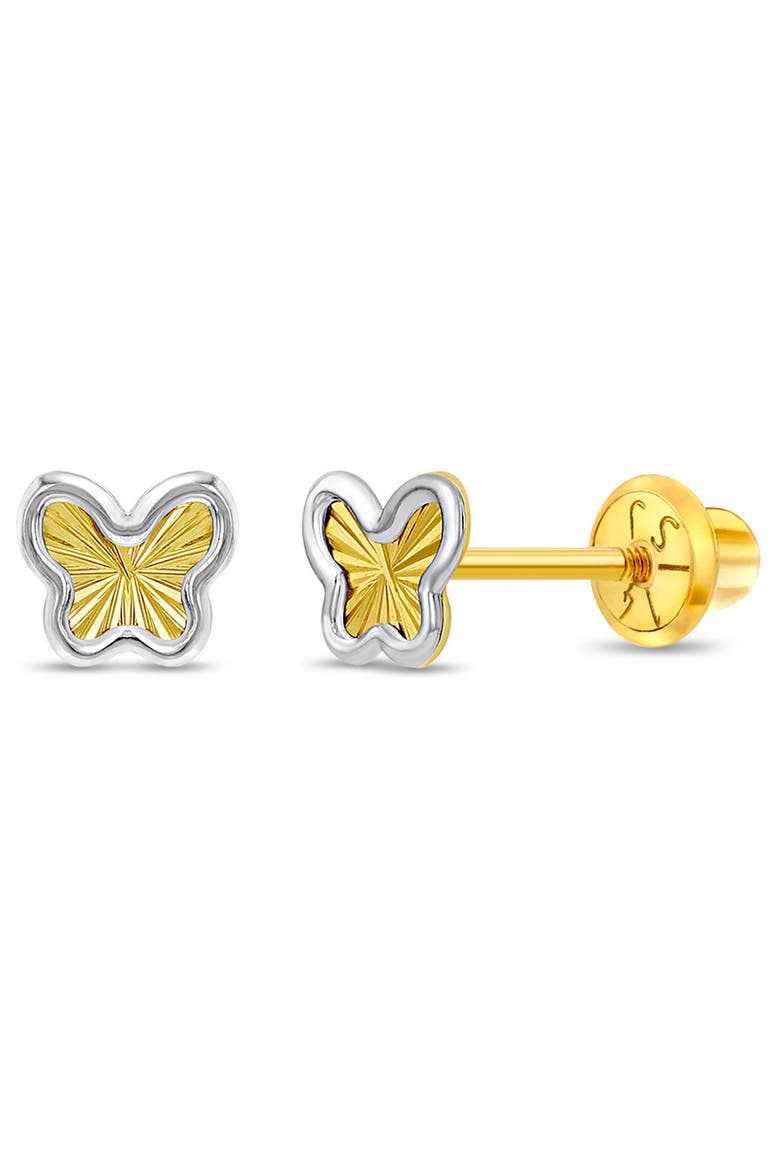 14k Two Tone Butterfly Earrings, Main, color, Gold