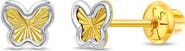 In Season Jewelry 14k Two Tone Butterfly Earrings