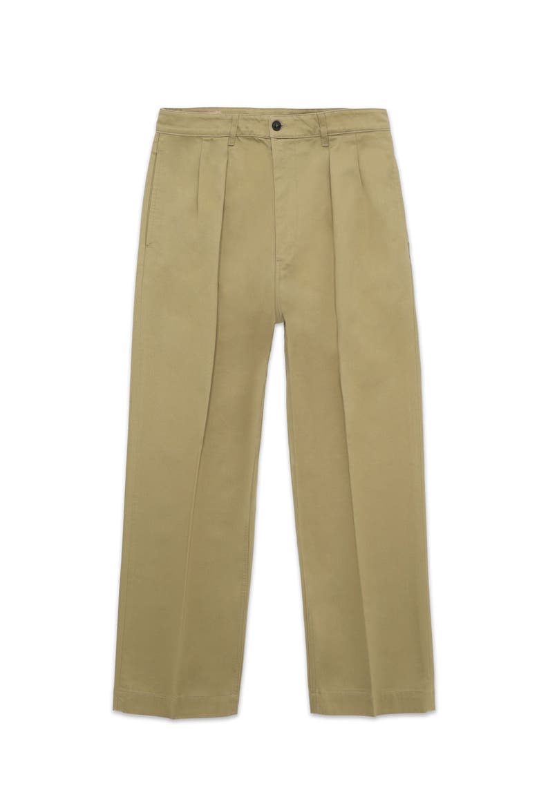 New York Heavyweight Cotton Gabardine Pleated Pants, Main, color, SAND