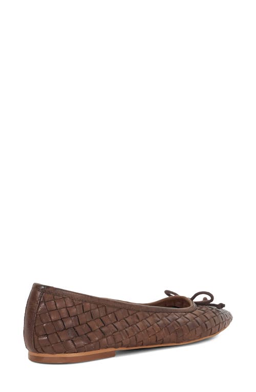 Dune London Heat Leather Ballet Flat In Brown
