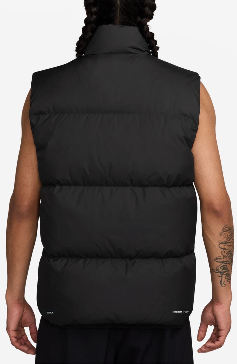 Nike Sportswear Club Storm-FIT Water Resistant Down Puffer Vest, Alternate, color, Black/ White