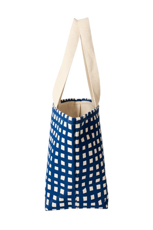 Dance Happy Grid Wide Tote Bag In Navy