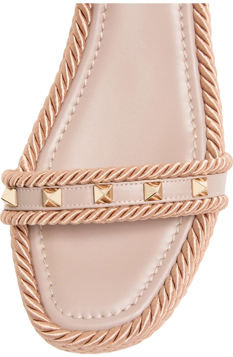Valentino Garavani Rockstud Espadrille Wedge Sandal, Alternate, color, Poudre