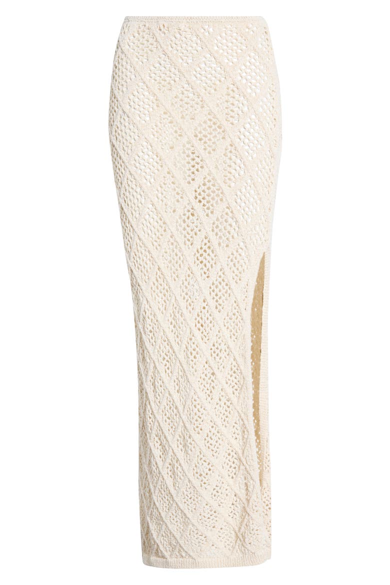 Lace Side Slit Cover-Up Maxi Skirt, Alternate, color, NATURAL