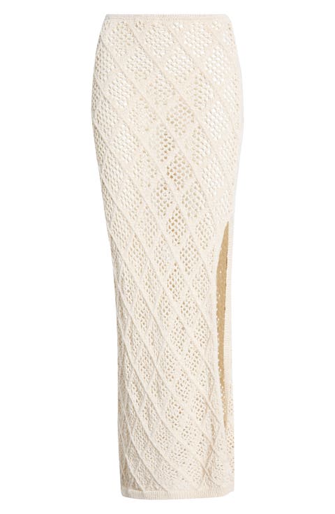 Lace Side Slit Cover-Up Maxi Skirt