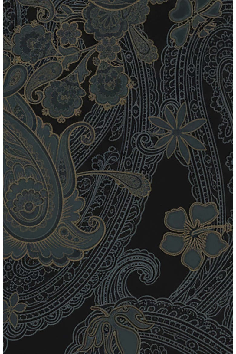 Paisley Explosion Womens V-neck Printed Top, Alternate, color, PAISLEY EXPLOSION BLACK