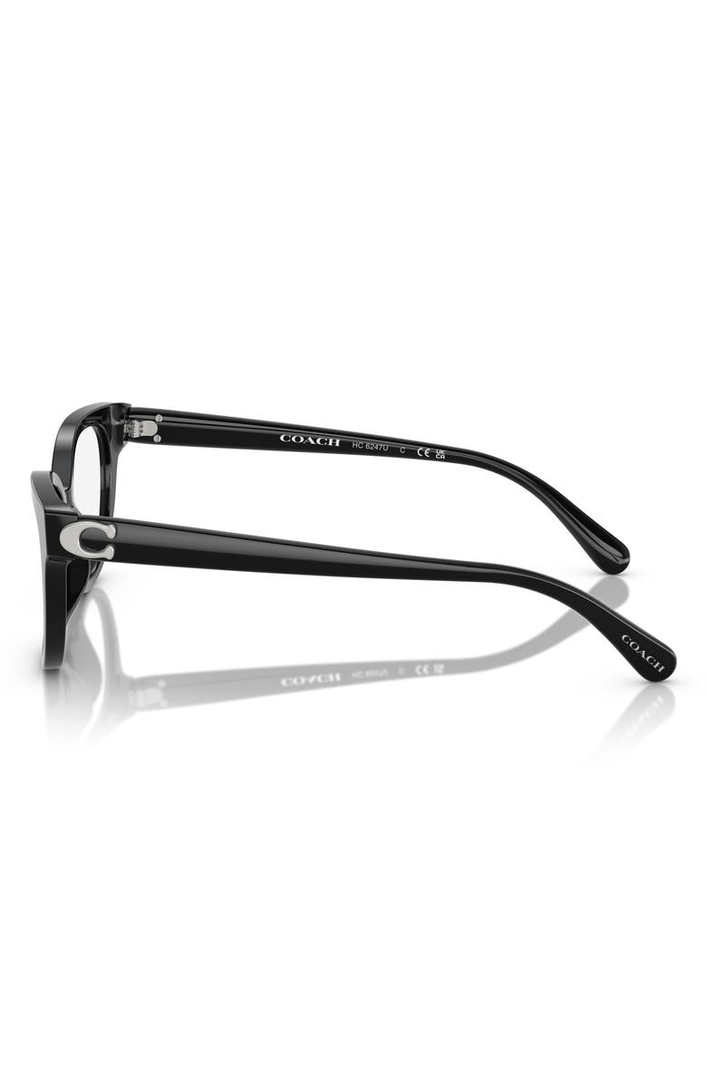 COACH 51mm Pillow Optical Glasses, Alternate, color, Black / Demo Lens