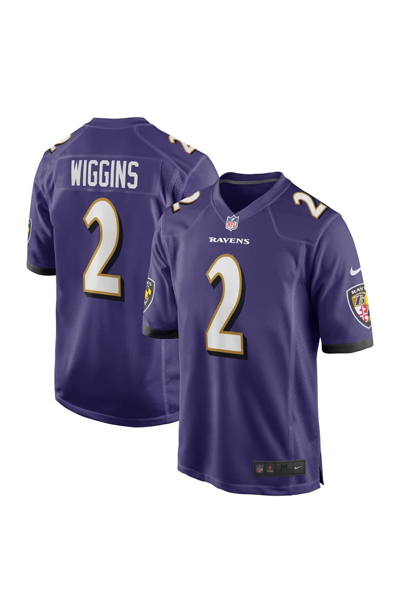 Nike Men's Nike Nate Wiggins Purple Baltimore Ravens  Player Game Jersey, Alternate, color, Purple