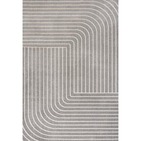 Odense High-Low Minimalist Angle Geometric Indoor/Outdoor Area Rug
