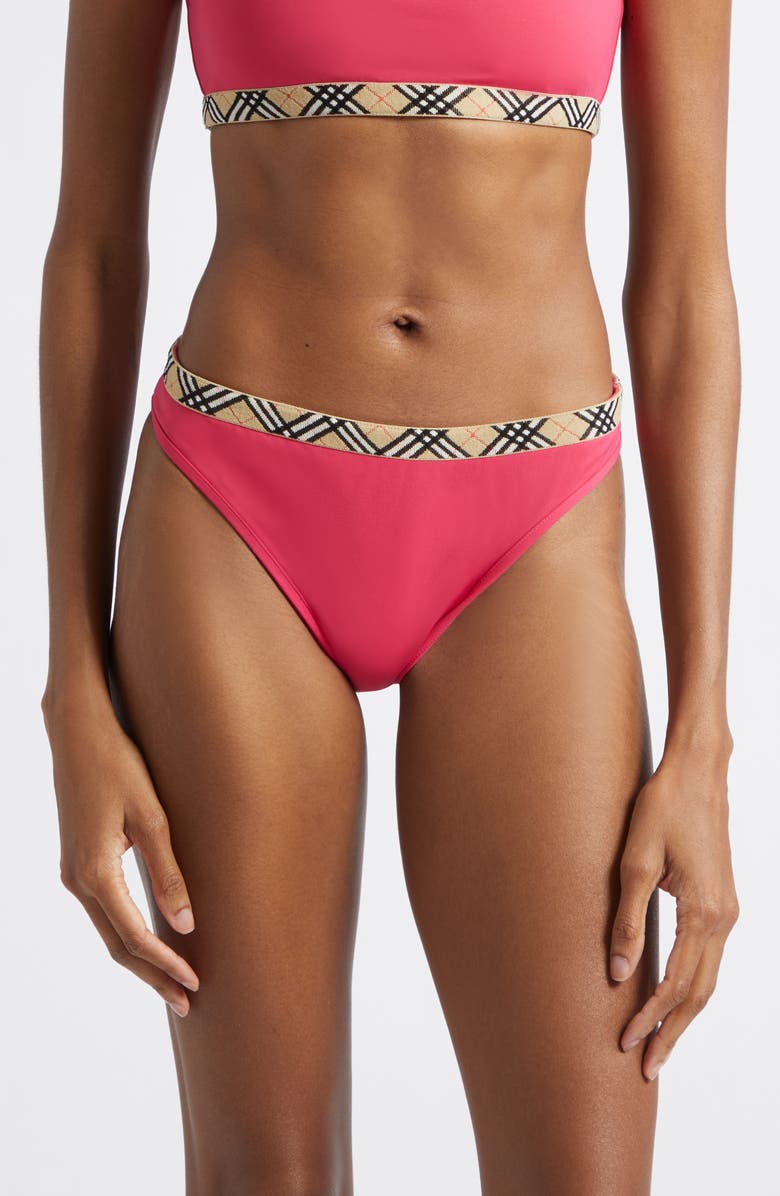 Burberry Samphire Bikini Bottoms, Main, color, Jam Red
