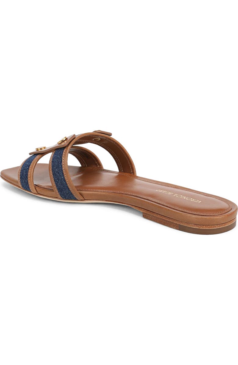 Veronica Beard Via Mixed Media Slide Sandal, Alternate, color, Honey/ Navy