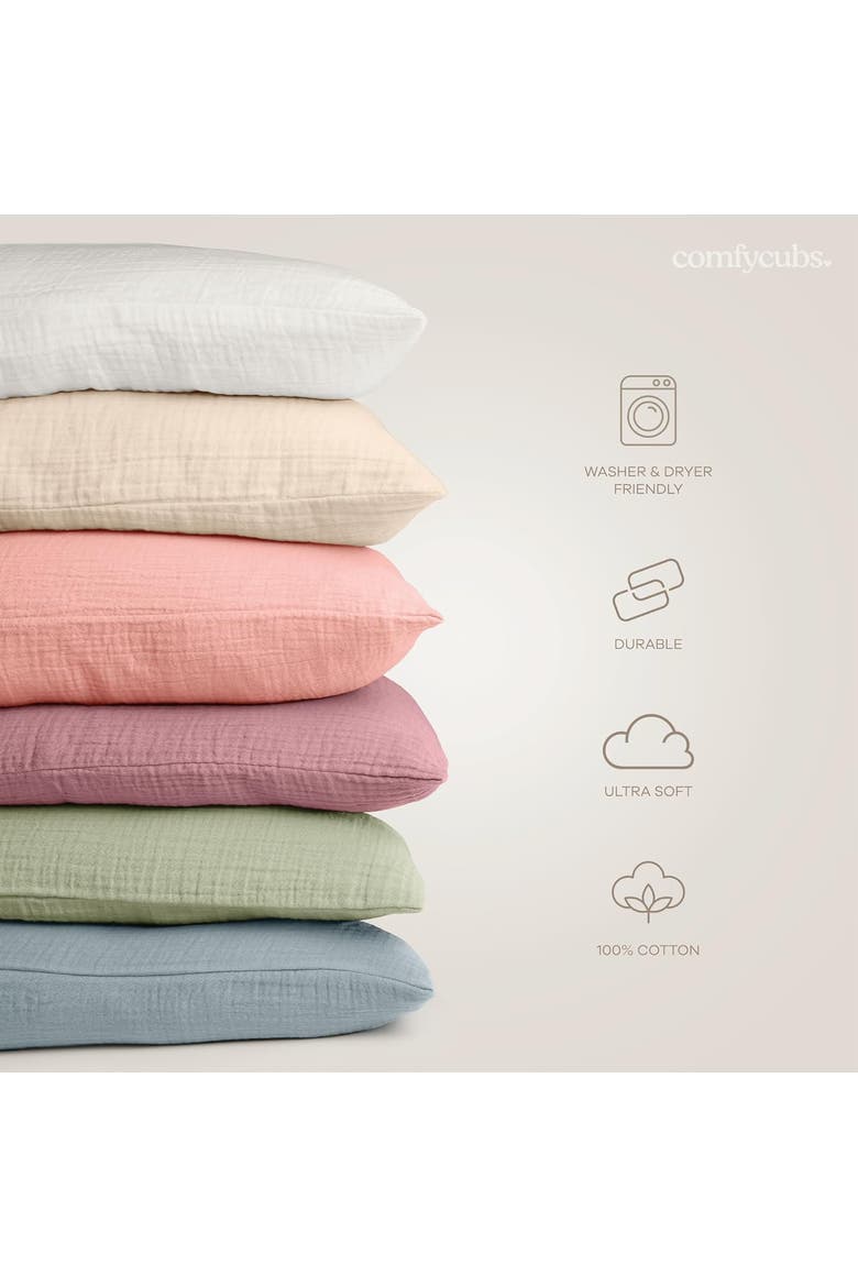 Toddler Pillows with Soft Muslin Pillow Case, Alternate, color, Blush
