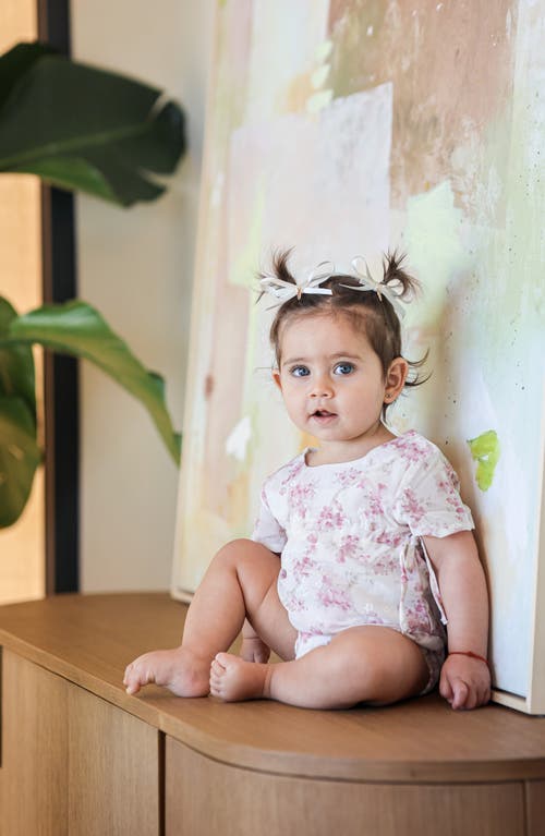 Maniere Manière Floral Tie Romper In Pink