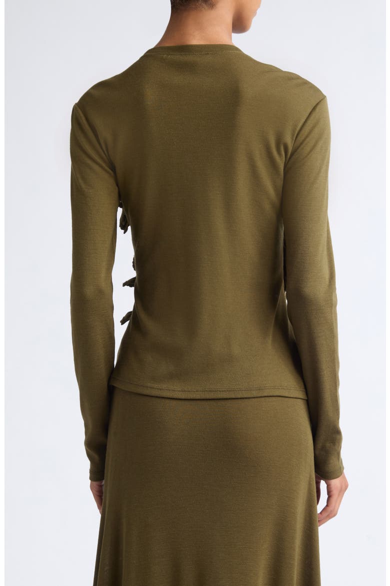 Polina Ruffle Wool Jersey Top, Alternate, color, LODEN