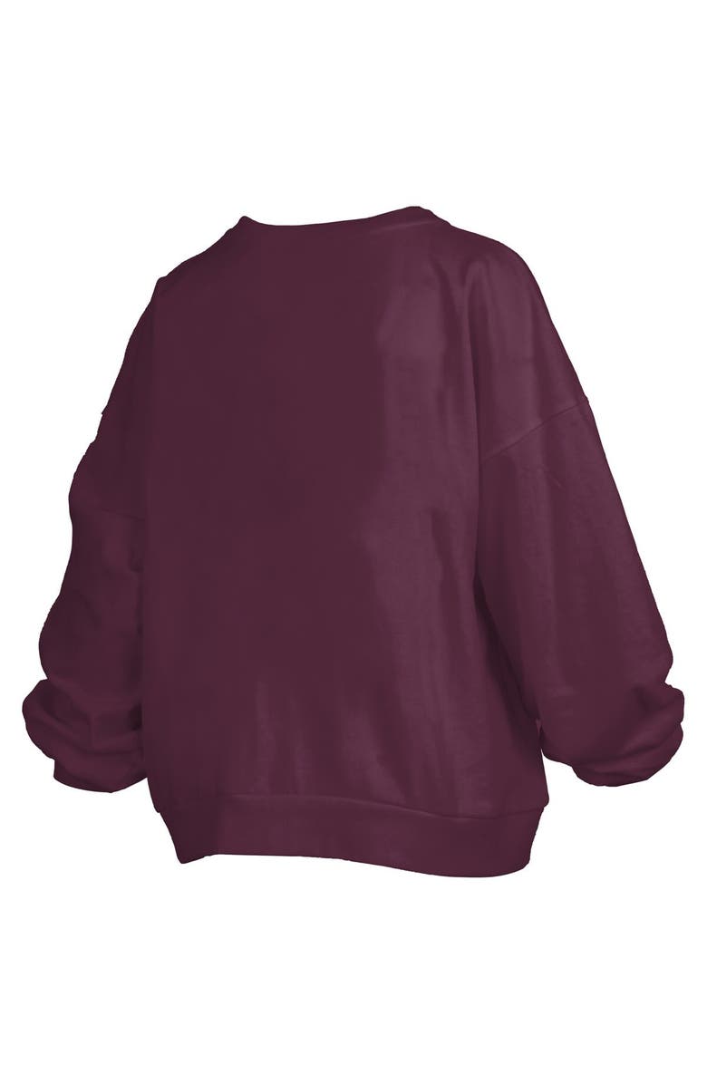 PRESSBOX Women's Pressbox Maroon Minnesota Golden Gophers Janise Arch Over Logo Waist Length Oversized Pullover Sweatshirt, Alternate, color, Maroon