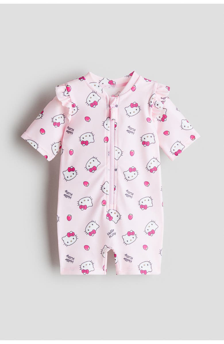 H&M Upf 50 Swimsuit, Main, color, Light Pink/Hello Kitty