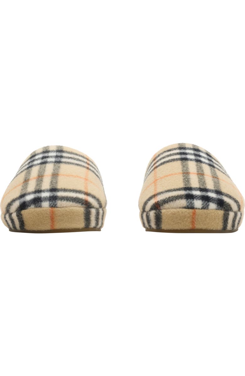 Burberry Check Wool Blend Slippers, Alternate, color, Sand Beige