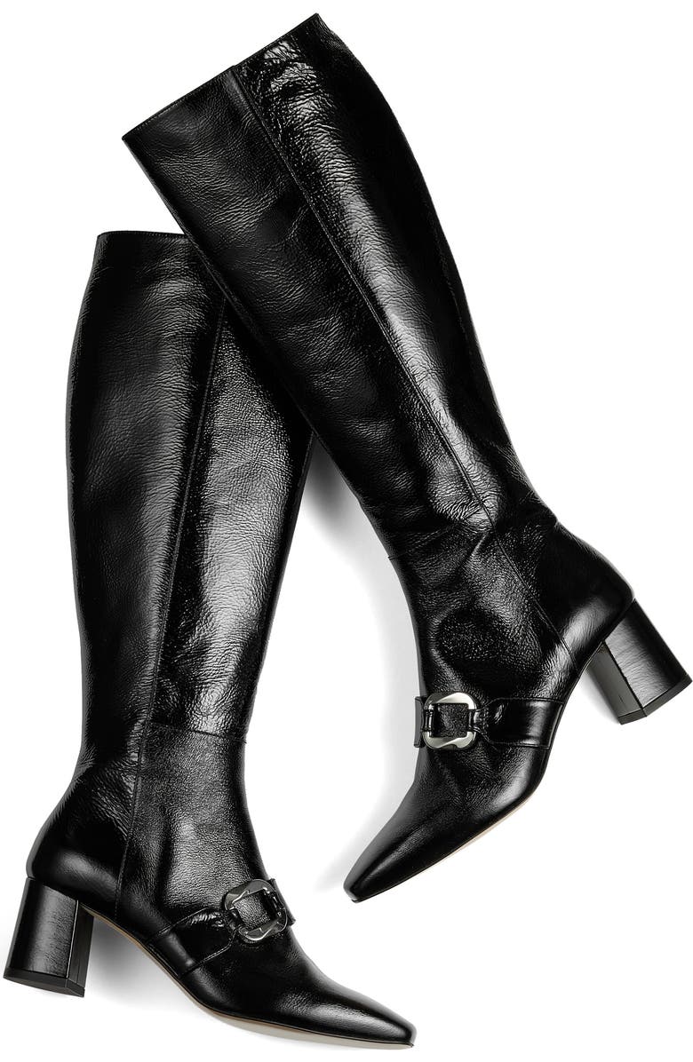 LK Bennett Gigi Oloid Block Heel Knee High Boot, Alternate, color, Black