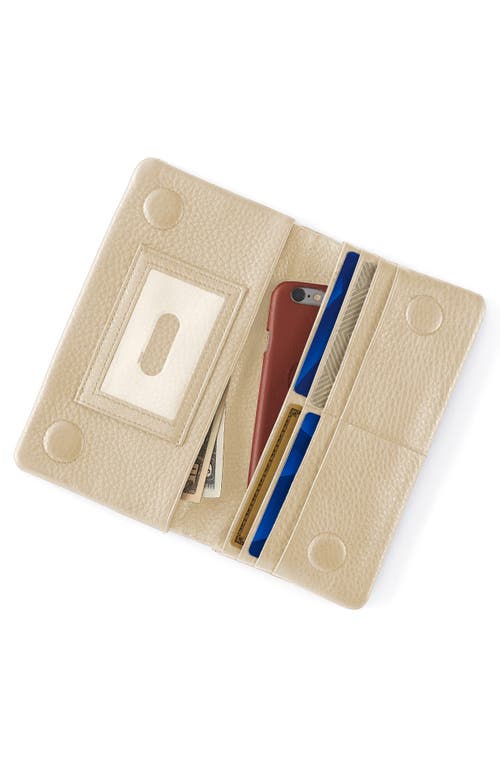 Hobo Lumen Paisley Embroidered Leather Continental Wallet In Neutral