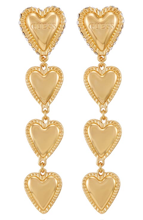 Heart Pavé Drop Earrings