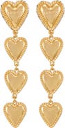 GUESS Heart Pavé Drop Earrings