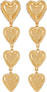 GUESS Heart Pavé Drop Earrings