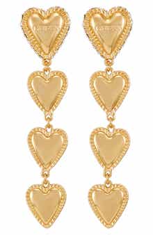 GUESS Heart Pavé Drop Earrings
