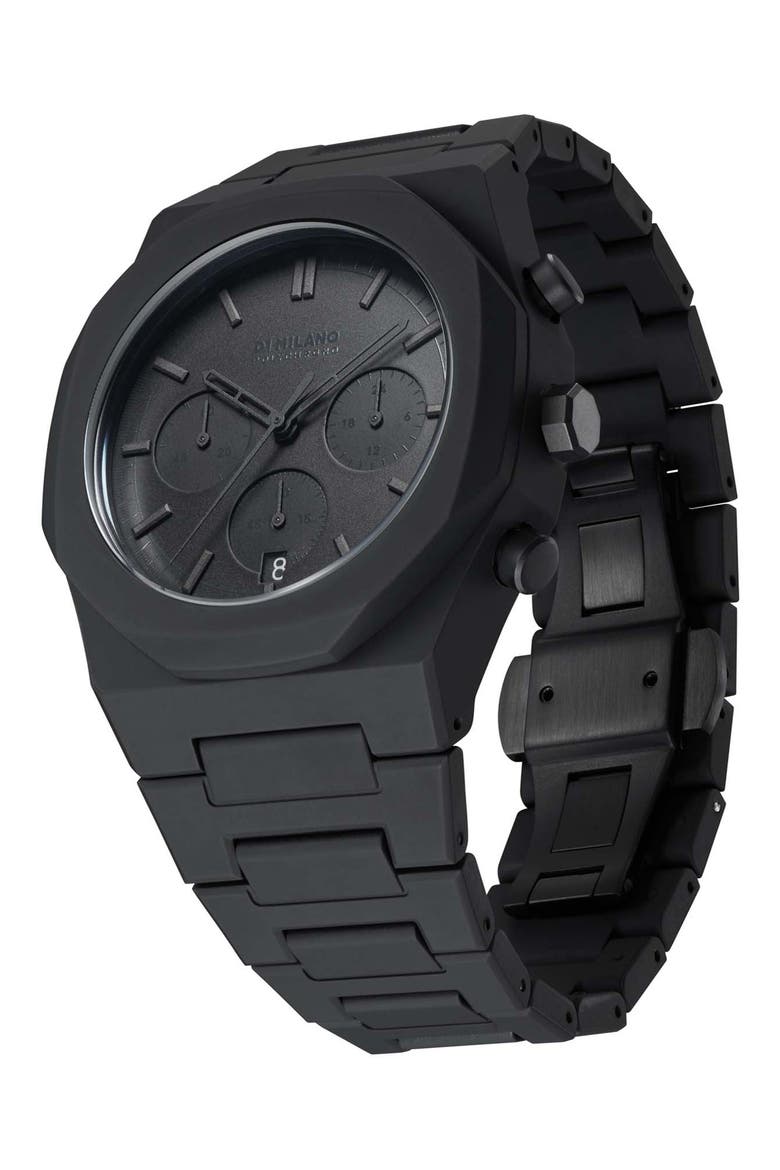 Shadow Polychrono Bracelet Watch, 40.5mm, Alternate, color, BLACK