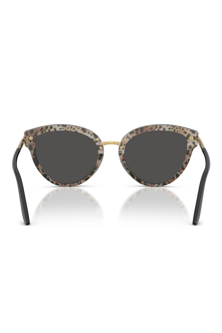 55mm Butterfly Sunglasses, Alternate, color, TOP BLACK ON LEO / DARK GREY